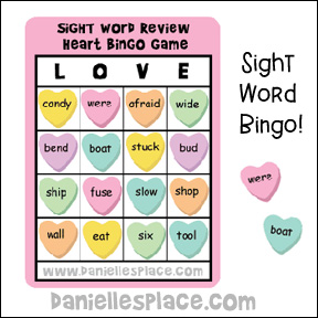 Valentine's Day Sight Word Review Game