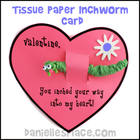 Inchworm and Heart Card Craft