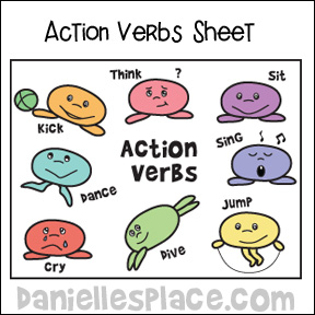 Action Verb Coloring Sheet