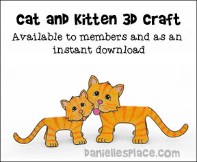Cat and Kitten 3D Craft