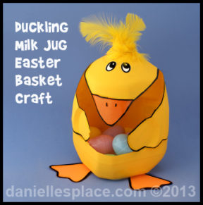 Duckling Easter Basket Milk Jug Easter Craft