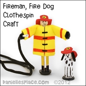 Clothespin Fireman Craft