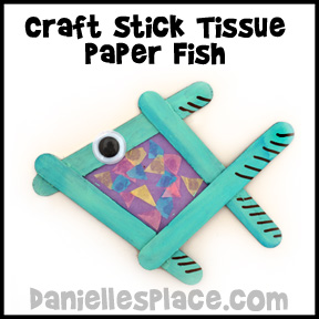 Craft Stick Tissue Paper Fish