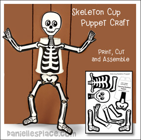 Skeleton Cup Puppet Craft