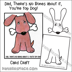 "Dad, there's no Bones about it, You're Top Dog! Father's Day Card Craft for Kids