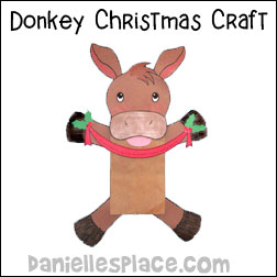 Donkey Paper Bag Christmas Craft