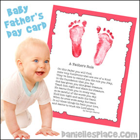 Baby Foot Print Picture with Poem for Dad