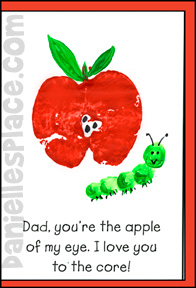 "Dad, You're the Apple of My Eye. I Love You to the Core!" Card