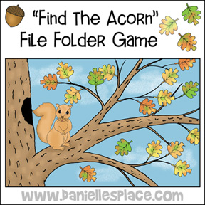"Find the Acorn" File Folder Review Game