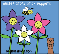 Flower Stick Puppet to Tell the Easter Story