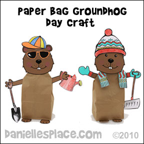 Groundhog Paper Bag Craft