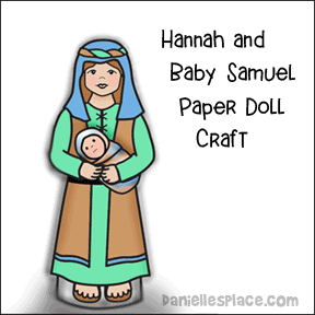 Hannah Holding Baby Samuel Paper Doll Craft
