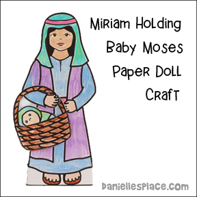Miriam and Baby Moses in a Basket Paper Doll