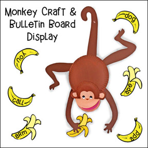 Monkey Paper Plate Craft and Bulletin Board Display