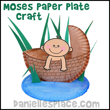 Moses in a Basket Paper Plate Craft