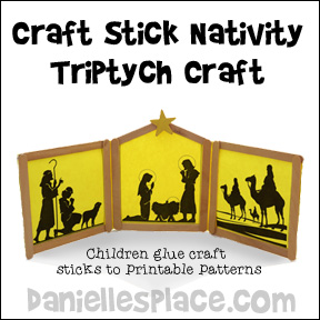 Craft Stick Nativity Triptych Craft