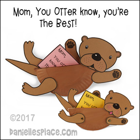 "You Otter know, You're the best!" Otter Mom and Baby Paper Plate Craft