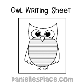 Owl Writing Sheet