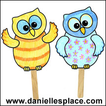 Colorful Owl Puppets