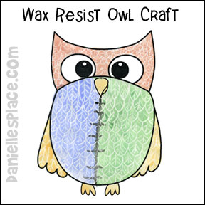 Wax Resist Owl Craft