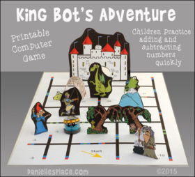 "King Bot's Adventure" Printable Learning Math Game