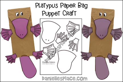 Platypus Paper Bag Puppet Craft