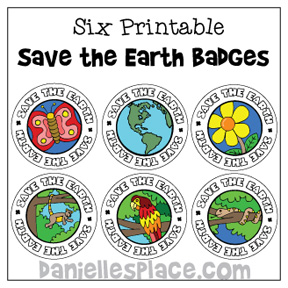 Save the Earth Earth Day Badges