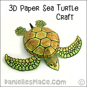 3D Paper Sea Turtle Craft