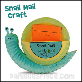 Snail Mail Paper Plate Craft with Writing Activity