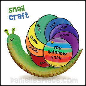 Rainbow Snail Paper Plate Coloring Activity