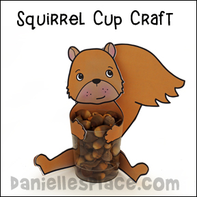Squirrel with a Cup of Nuts Craft and Learning Activity