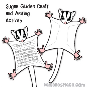 Sugar Glider Craft and Writing Activity