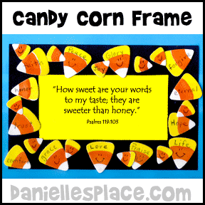 Sweet Treat Candy Corn Frame with Bible Verse