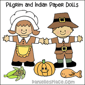 Pilgrim and Indian Paper Dolls