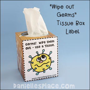 "Wipe Out Germs" Tissue Box Label