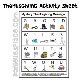 Thanksgiving Mystery Message Activity Sheet