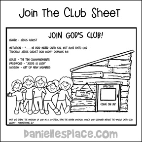 Join the Club Activity Sheet