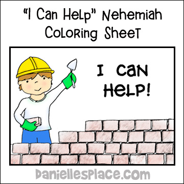 "I Can Help" Nehemiah Coloring Sheet