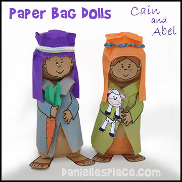 Cain and Abel Paper Bag Dolls