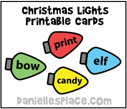 Christmas Tree Lights Printable Cards