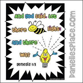 "Let There be Light" Bible Verse Coloring Sheet