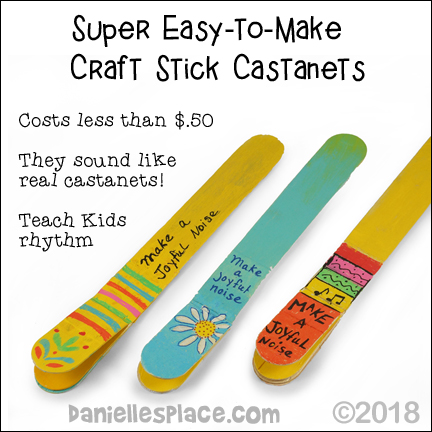 Easy Craft Stick Castanets