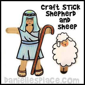 Shepherd and Sheep Craft Stick Craft
