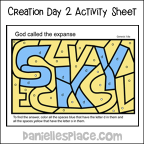 Creation Day 2 Activity Sheet