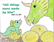 Dinosaur Bible Verse Coloring Sheet