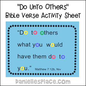 "Do Unto Others' Bible Verse Activity Sheet