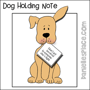 Dog Holding Note Craft