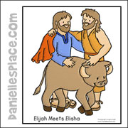 Elijah and Elisha Coloring Sheet