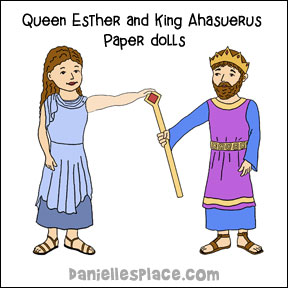 Queen Esther and King Ahasuerus Paper Dolls