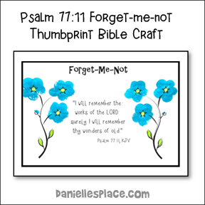 Forget-me-not thumbprint activity sheet